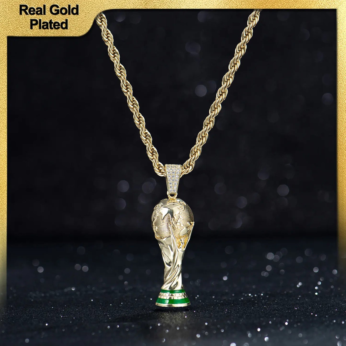 Holylegend 14K Real Gold Plated 2026 World Cup Rope Chain