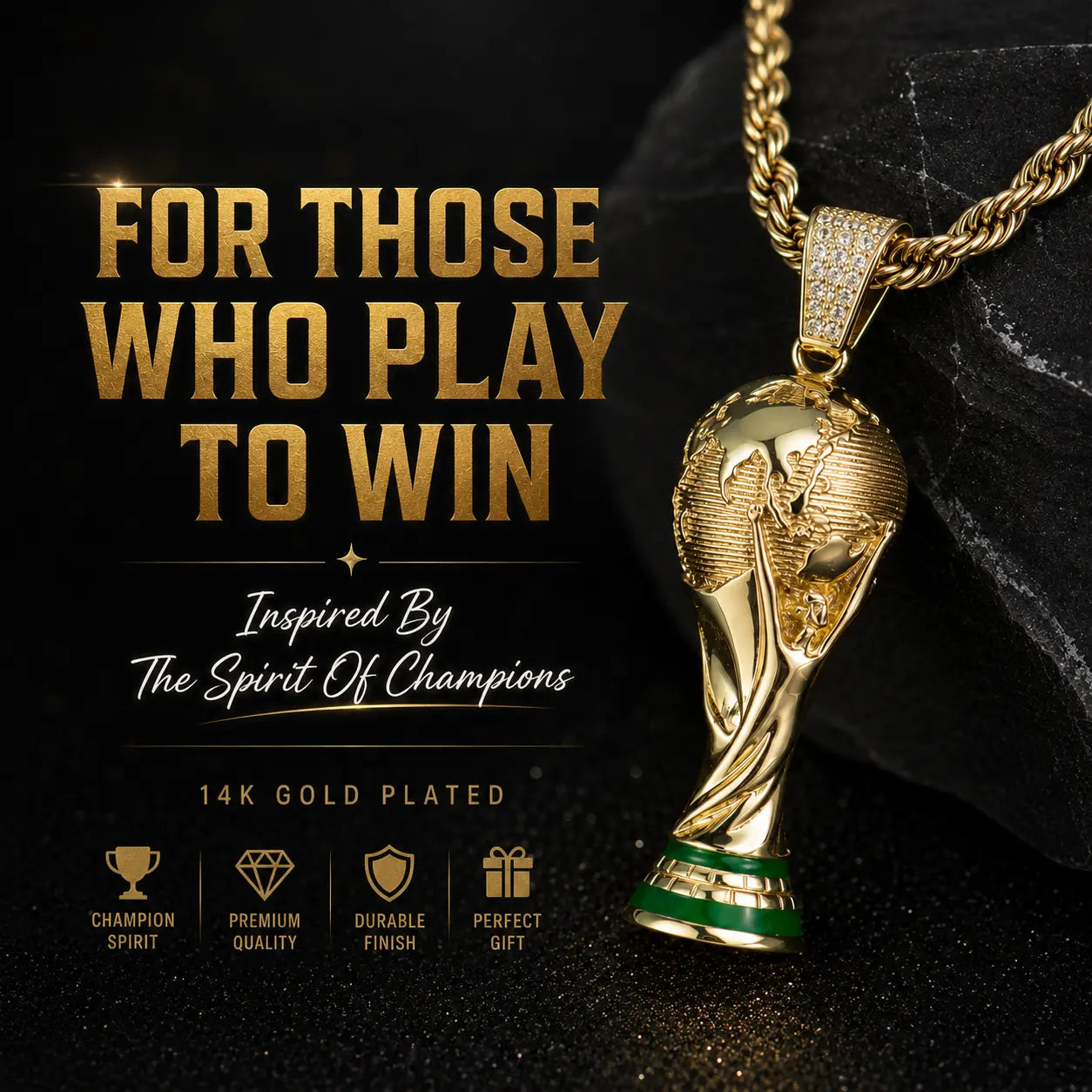 Holylegend 14K Real Gold Plated 2026 World Cup Rope Chain