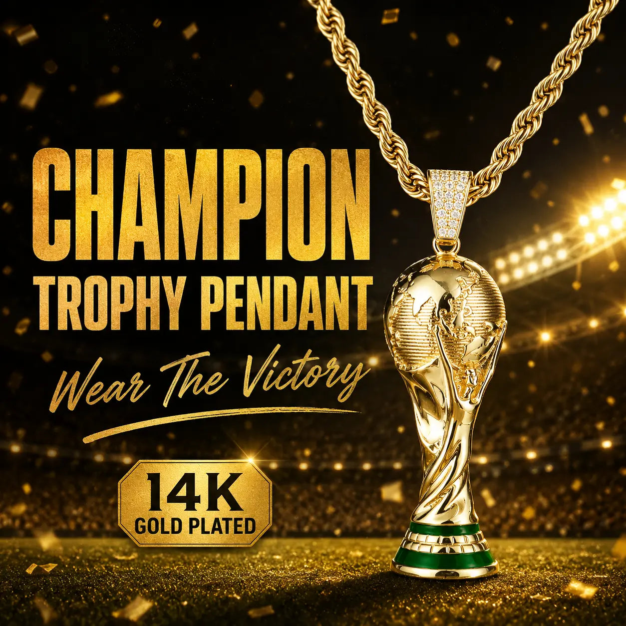 Holylegend 14K Real Gold Plated 2026 World Cup Rope Chain