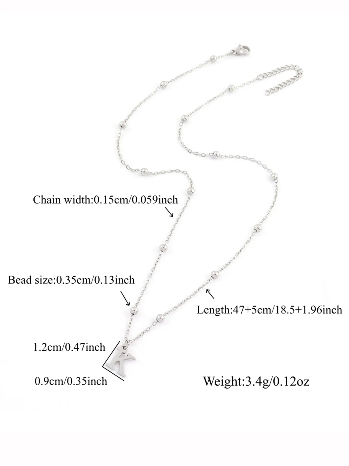 Letter Detail Initial Pendant Necklace for Women, Fashion Jewelry for Party, Daily Clothing Decor, Trendy Stainless Steel Jewelry for Birthday Gift